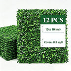 Artificial boxwood wall panels size guide covering approximately 8.3 square feet