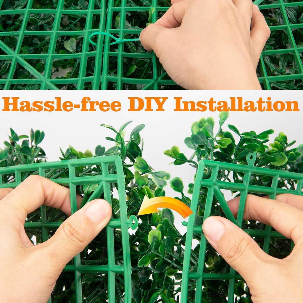DIY snap interlocking installation for artificial greenery wall panels