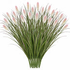 24 pack artificial dog tail grass stems with soft light pink plume heads