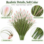 Artificial dog tail grass with flexible stems soft pink tips and hand wrapped base