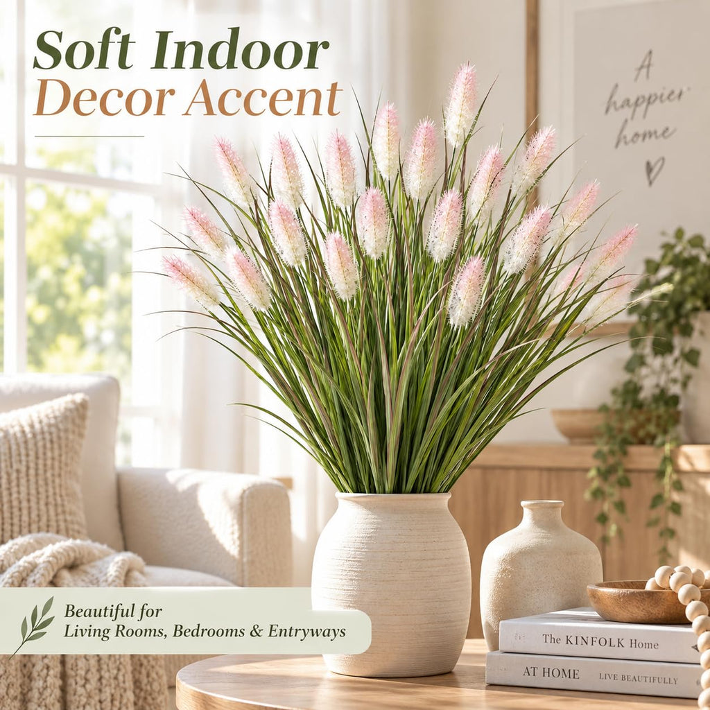 Artificial dog tail grass arranged in a vase for indoor living room decor