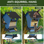 Weight activated bird feeder closes feeding ports when a squirrel lands on the perch