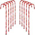 Pultio 10 pack red and white candy cane pathway lights for outdoor Christmas decorating