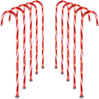 Pultio 10 pack red and white candy cane pathway lights for outdoor Christmas decorating