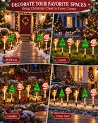 Christmas solar stake lights for walkway lawn garden and front yard decor
