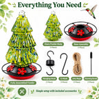 Christmas tree hummingbird feeder with hanging hook S hook jute rope and cleaning brush