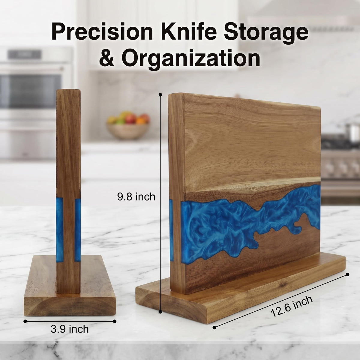 Magnetic knife block size guide approximately 12.6 inches wide 9.8 inches high and 3.9 inches deep