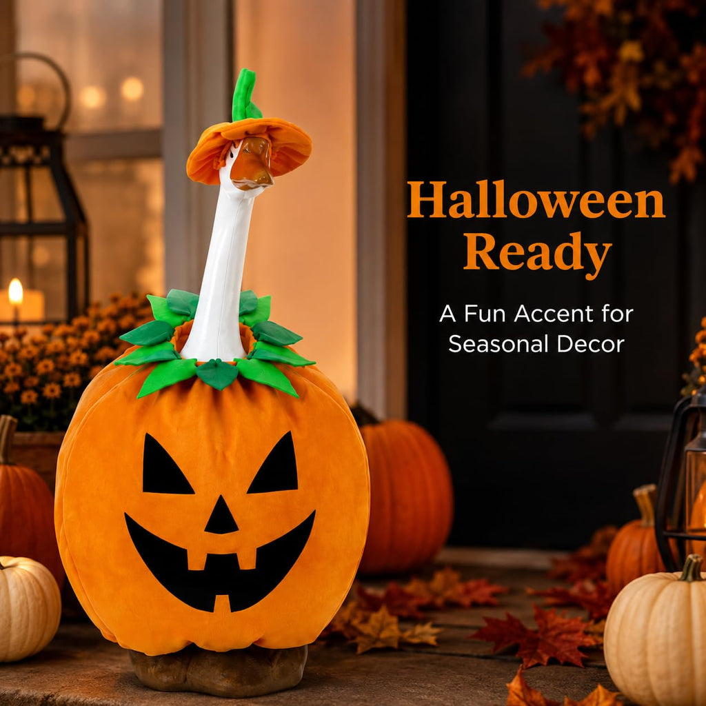 Halloween pumpkin porch goose outfit