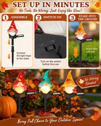 Easy installation steps for Thanksgiving gnome solar stake lights